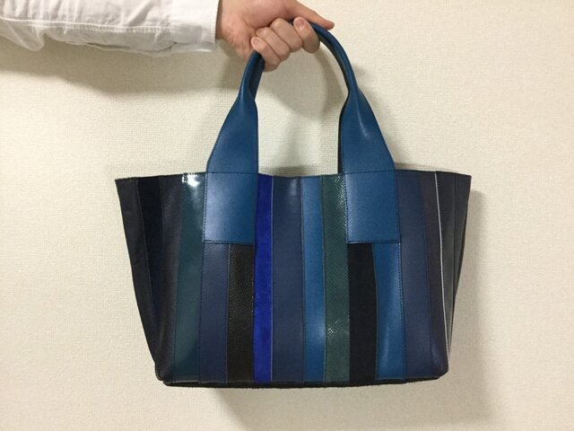 レザーパッチワークトートバッグ277の画像1枚目