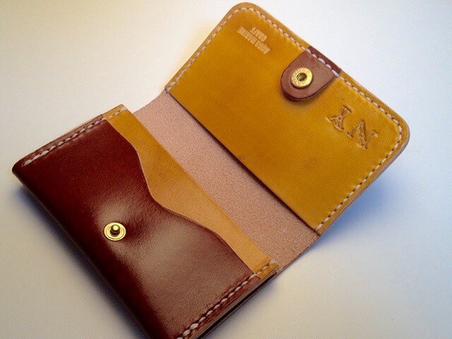 (受注製作) ツートンカラーの名刺入れ・BRAUN&CAMELの画像1枚目