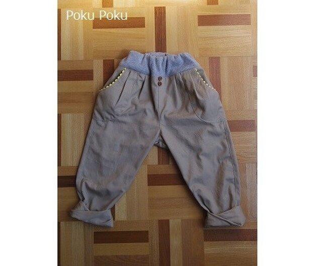 ねじねじロールアップパンツ(ベージュ)☆100の画像1枚目