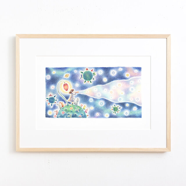 絵のある暮らし。大きな額装アートプリント "星を生みだす音色" FAP-A3N172 送料無料の画像1枚目