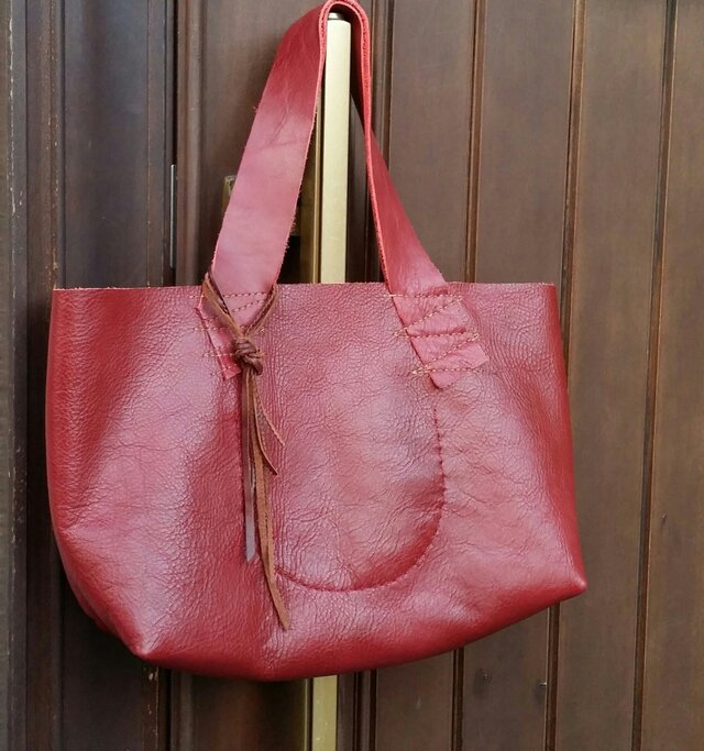 牛革　トートバッグ　ボルドー