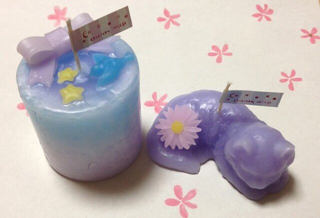星空の青い鳥とお花猫 (キャンドル)の画像1枚目