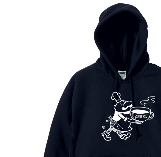 【厚手生地】【あったか】ビーンズマンのCOFFEE SHOP S~XL パーカ【受注生産品】の画像1枚目