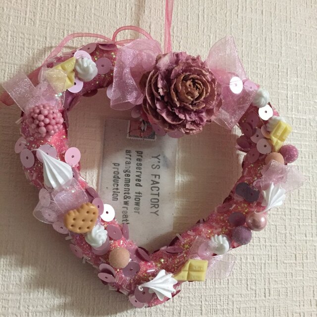 ♡❤︎バレンタイン ラブリーリース‪‪❤︎‬♡シーグラスアート ♡❤︎バレンタイン ラブリーリース‪‪❤︎‬♡シーグラスアート‬