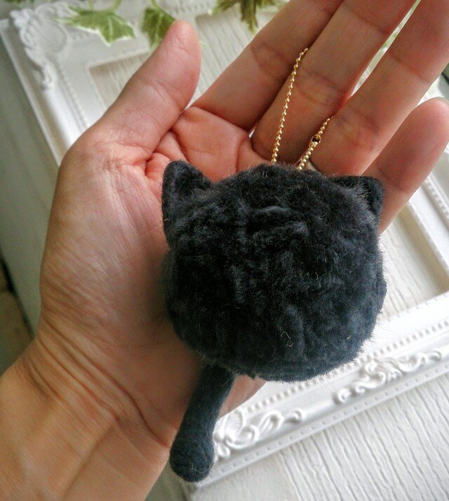 猫耳ファー 猫バッグチャーム キーホルダー ハンドメイド