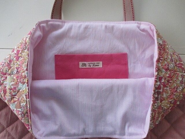 リバティジェニーズリボンズキルティング生地のレッスンバッグ | iichi