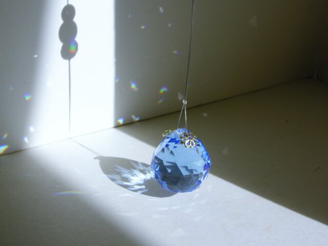 お花*フラワー サンキャッチャー ~blue~ 天然石の画像1枚目