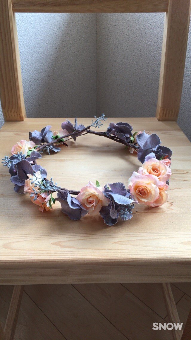 森の結婚式♡小さなバラのスウィート花冠の画像1枚目