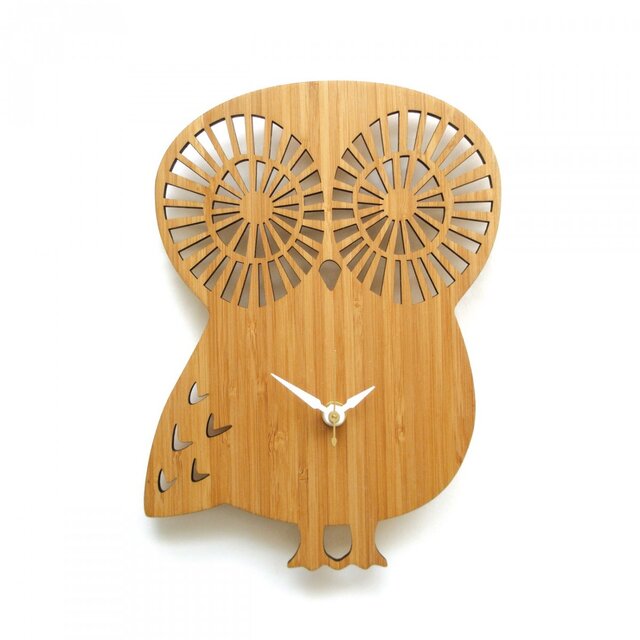 フクロウの掛け時計 OWL(数字なし)の画像1枚目