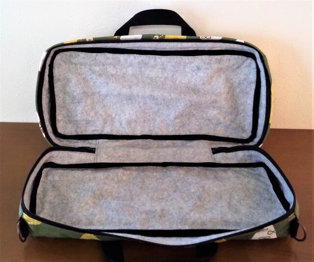 ヤマハ用／手作りクラリネットケースカバー／しずく柄／グリーン色