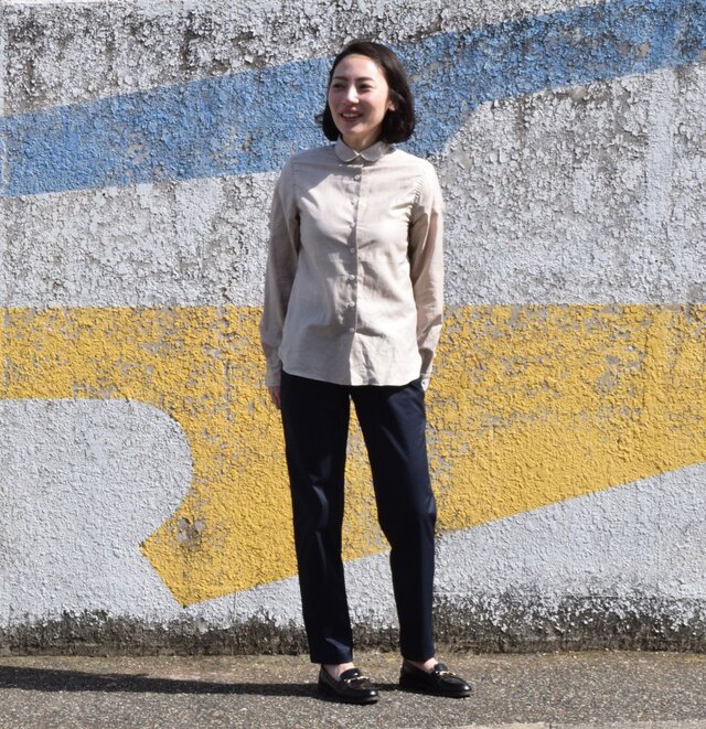 ladies shirt round collar 丸襟シャツの画像1枚目