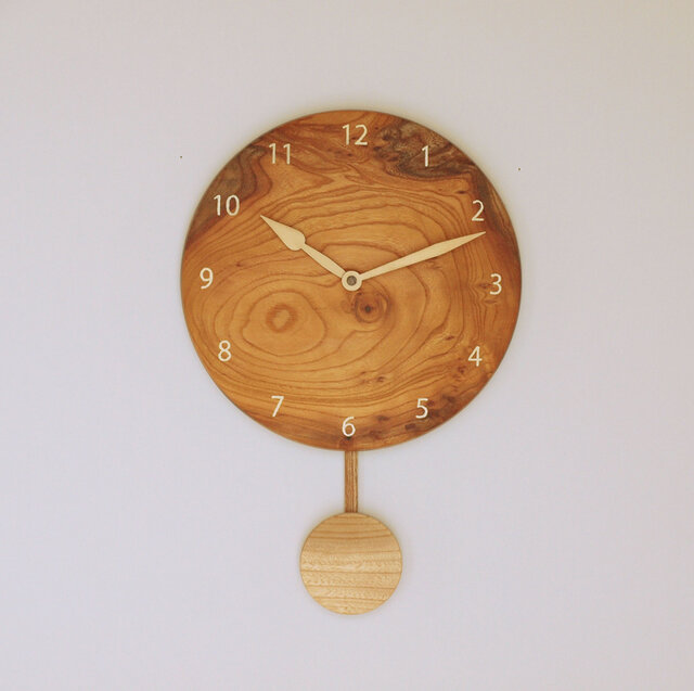 木製 振り子時計　ケヤキ材8の画像1枚目