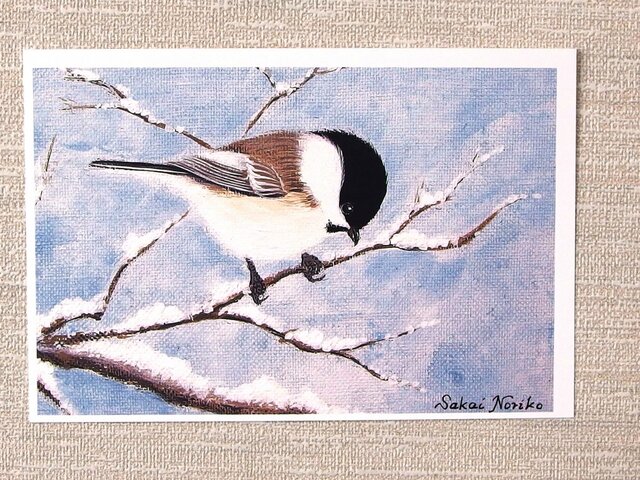 「雪と小鳥・その2」(お好きなポストカード2枚)の画像1枚目