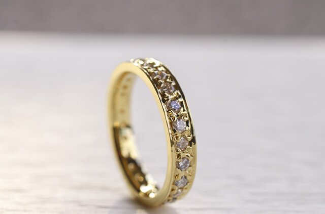 K18 イエローゴールド ダイヤモンド フルエタニティリング