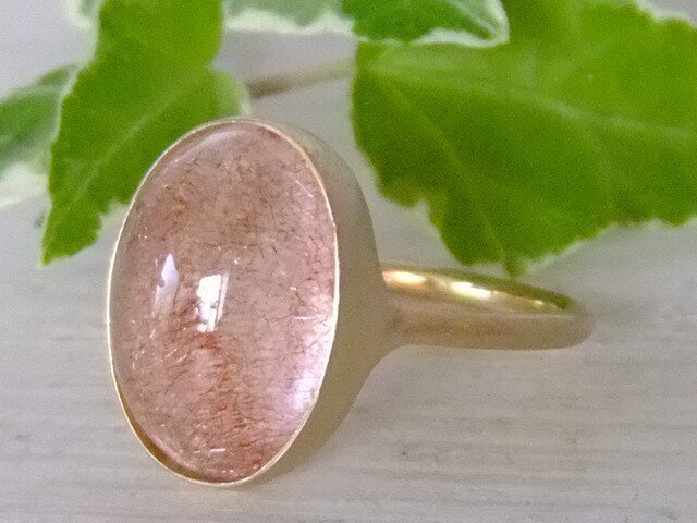 ストロベリークォーツ*K14 lunapinkgold ringの画像1枚目
