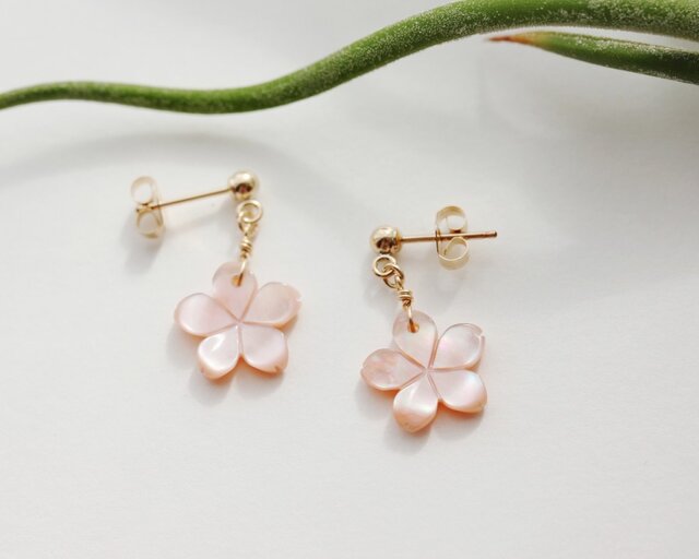 14kgf】さくら シェルシンプルスタッドピアス | iichi 日々の暮らしを