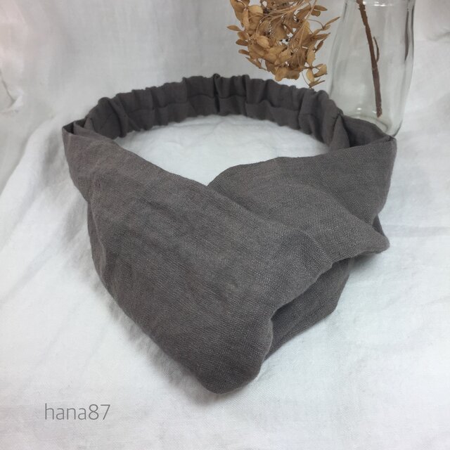 ☆再販2☆リネンツイストヘアバンド モカ