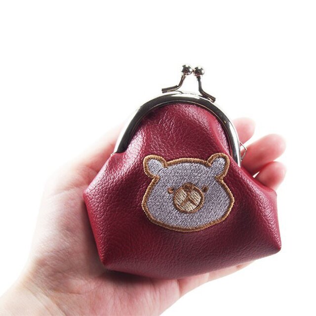 くまのがま口財布S(合皮赤A) | iichi 日々の暮らしを心地よくする