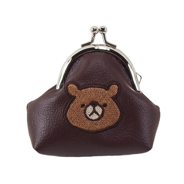 くまのがま口財布S(合皮焦茶A)