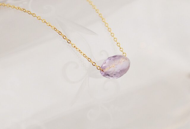 アメジスト 14kgf ひとつぶネックレス | iichi 日々の暮らしを心地よく