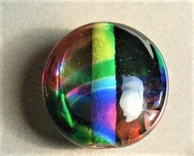 とんぼ玉（平玉・レインボーウェーブと花） | iichi 日々の暮らしを