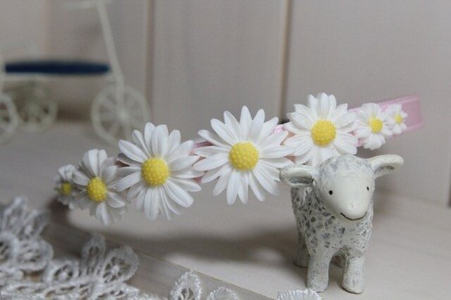 お花畑のカチューシャ(ライトピンク)の画像1枚目
