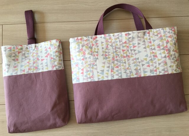 LIBERTY *Robin* レッスンバック&シューズ袋セット パステルカラー系 リバティの画像1枚目