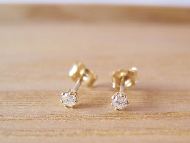 インス風 天然ダイヤモンド ピアス