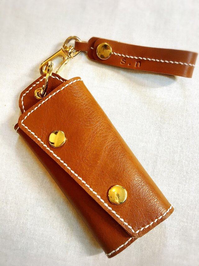 （受注作成）キーケース♪キャメル