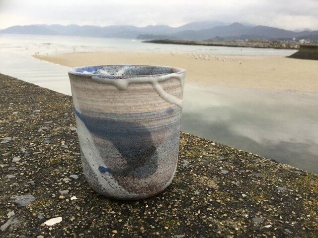 コバルトの流れ 湯呑みの画像1枚目