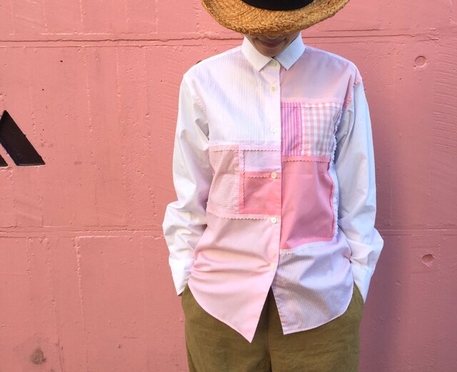 vintage パッチワークブラウス すぐのお届け♪】パッチワーク ブラウス pink | iichi 日々の暮らしを