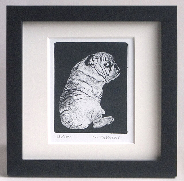 パグ / 銅版画 (額あり） | iichi 日々の暮らしを心地よくする