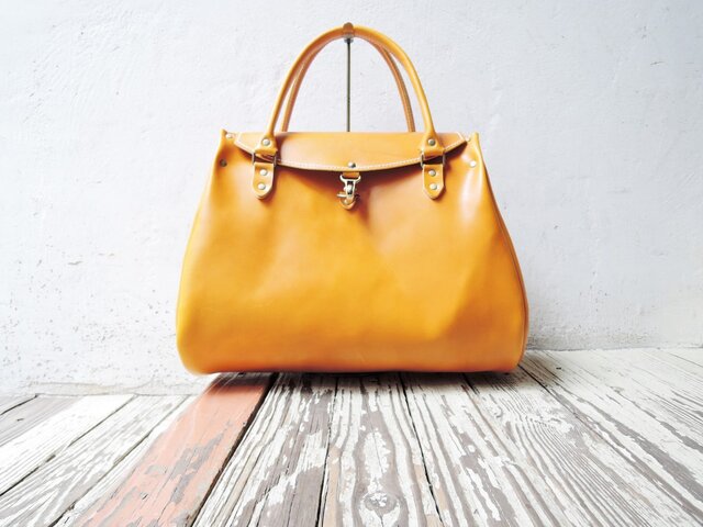 神戸ORZO 栃木レザー 2wayボストンBAG(L) マスタードOR313tL | iichi 神戸ORZO 栃木レザー 2wayボストンBAG(L) マスタードOR313tL | iichi