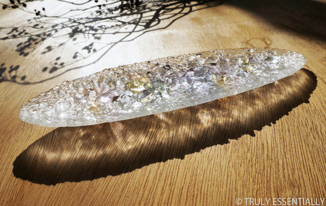 ガラスのインテリアトレイ -「 KAKERAの光 」 ● ライラック・28cmの画像1枚目