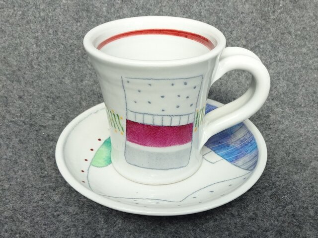 鉛筆柄カップ&ソーサーの画像1枚目