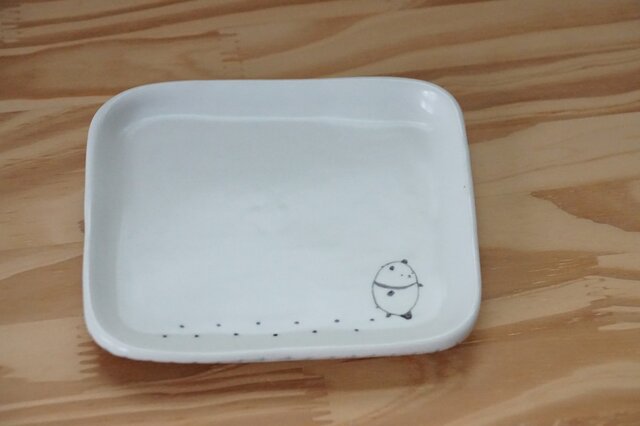 おさんぽパンダ 角皿の画像1枚目