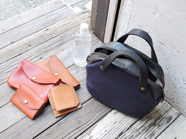 ORZO】《ベルト付》神戸 ヌメ革×8号帆布 2wayミニボストンショルダー