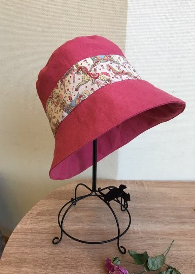 リネン×リバティMy Little Pace 帽子 60の画像1枚目