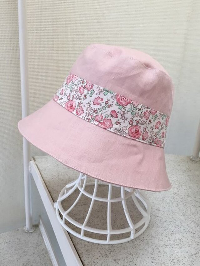 リネン×リバティFelicte 帽子 58の画像1枚目