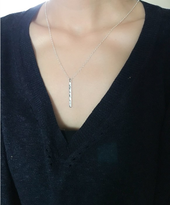 シルバー槌目ショートネックレス