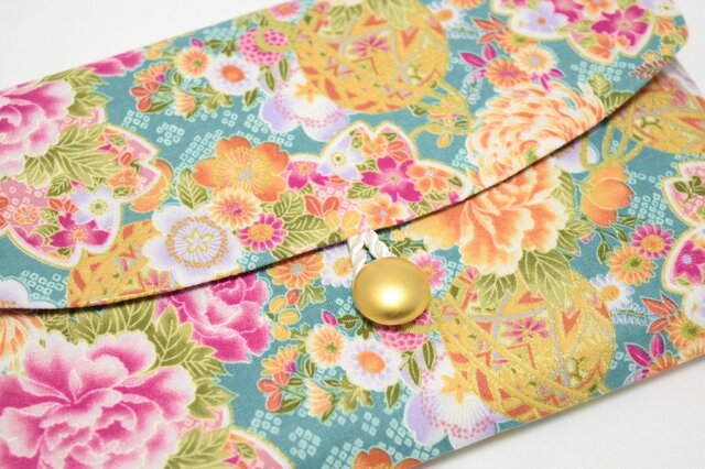 18×12サイズ御朱印帳入れ_金彩桜牡丹の画像1枚目