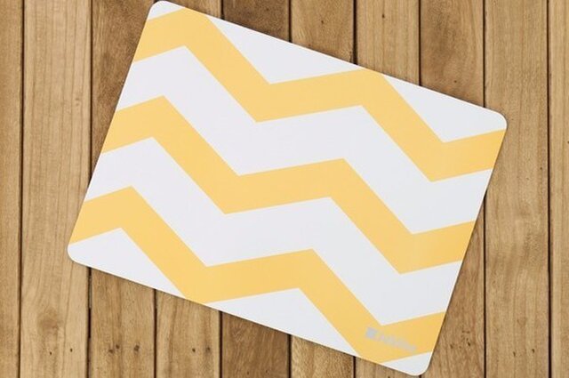 コルクマット 2枚組 イエローシェブロン 北欧柄 34cm×25cm jubileeteatowelcpm005の画像1枚目