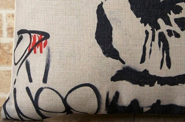 クッションカバー 45×45cm バンクシー デザイン モナリザ バズーカ