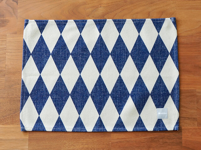 テーブルクロス ランチョンマット 北欧柄 ネイビー ダイヤモンド 2枚組