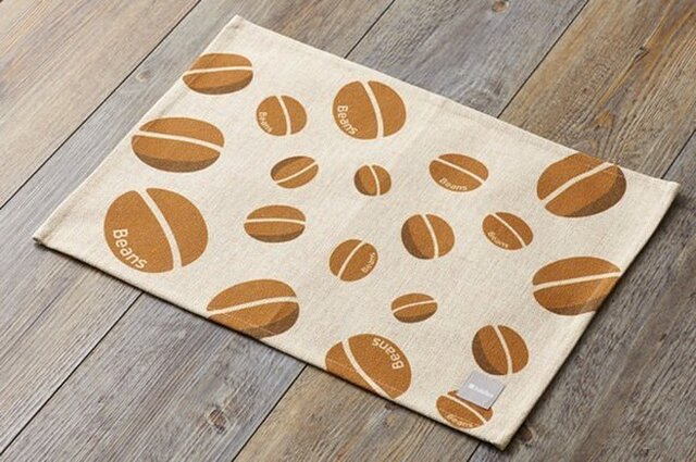 ランチョンマット 北欧柄 コーヒー ビーンズ 2枚組 天然リネン 45×32cm jubileeteatoweltt046ymの画像1枚目