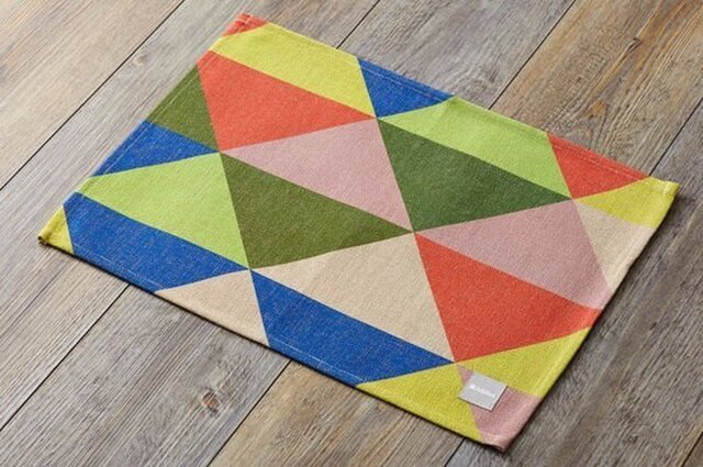 ランチョンマット 北欧デザイン カラフルダイヤモンド 2枚組 リネン 45×32cm jubileeteatoweltt037の画像1枚目