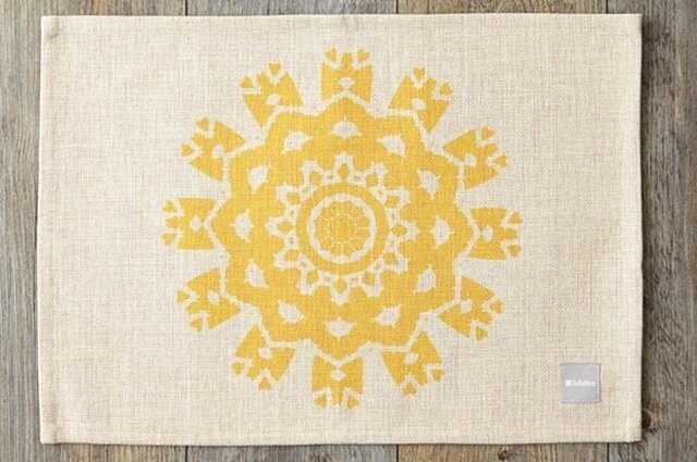 ランチョンマット 北欧柄 イエローフラワー 2枚組 LAMOPPE デザイン