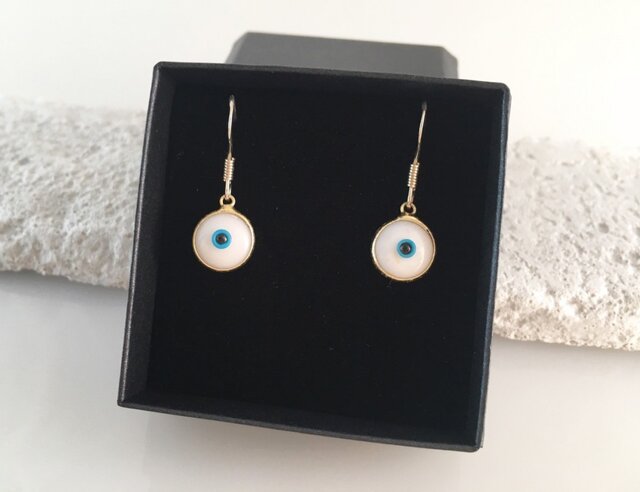 Evil Eye ◆邪眼除け御守り◆SV ピアス/イヤリングの画像1枚目
