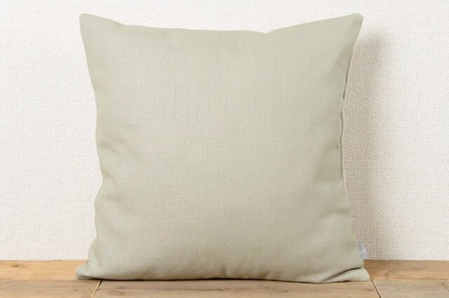 クッションカバー 北欧風 ペールグリーンプレーンカラー 天然リネン jubileecushioncc132ymの画像1枚目