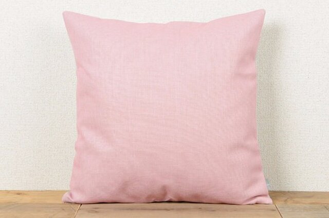 クッションカバー 45×45cm 北欧風 ピンク プレーンカラー 天然リネン jubileecushioncc124ymの画像1枚目